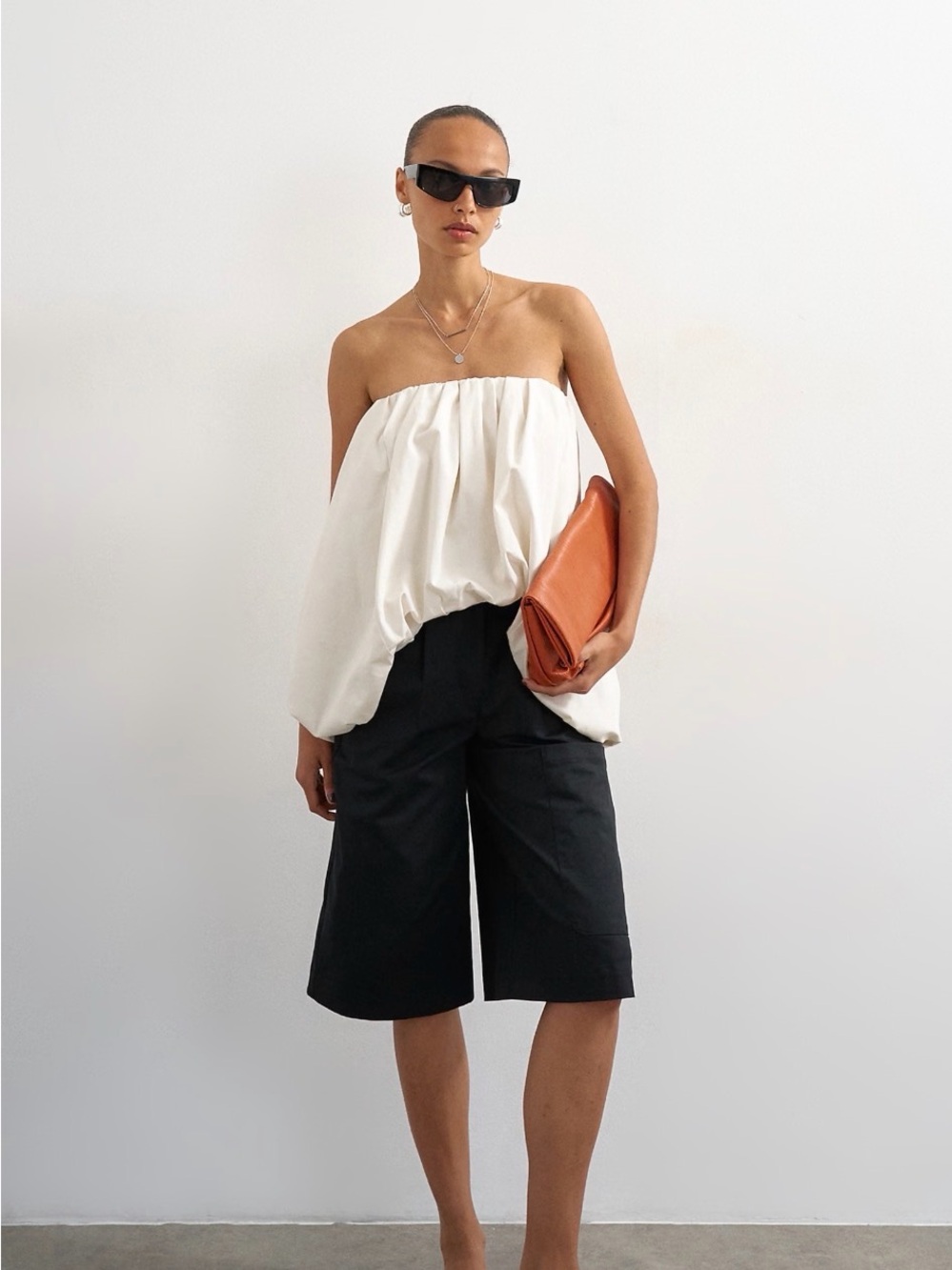 Topshop Black Longline Bermuda Cargo Shorts Size 14 NWT